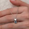 Luz&Pos Gümüş Mistik Topaz Taşlı Sevimli Kedi Kolye