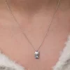 Luz&Pos Gümüş Mistik Topaz Taşlı Sevimli Kedi Kolye