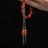 Luz&Pos Gümüş Püskül Sıkma Kehribar Tesbih