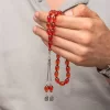 Luz&Pos Gümüş Püsküllü Ateş Kehribar Tesbih
