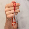 Luz&Pos Gümüş Püsküllü Ateş Kehribar Tesbih