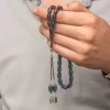 Luz&Pos Gümüş Püsküllü Kapsül Kesim Sıkma Kehribar Tesbih