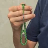 Luz&Pos Gümüş Püsküllü Kapsül Kesim Sıkma Kehribar Tesbih