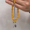 Luz&Pos Gümüş Püsküllü Sıkma Kehribar Tesbih