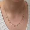 Luz&Pos Gümüş Renkli Damla Taşlı Şans Kadın Kolye