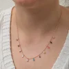 Luz&Pos Gümüş Renkli Damla Taşlı Şans Kadın Kolye