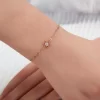 Luz&Pos Gümüş Rose Çiçek Kadın Bileklik
