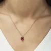 Luz&Pos ​gümüş Rose Çilek Figür Meyve Kolye