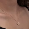 Luz&Pos Gümüş Rose Dörtgen Zirkon Taşlı Kadın Kolye