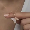 Luz&Pos Gümüş Rose Kelebek Kadın Kolye