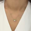 Luz&Pos Gümüş Rose Minimal Kelebek Bayan Kolye