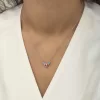 Luz&Pos Gümüş Rose Minimal Kelebek Bayan Kolye