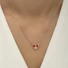 Luz&Pos Gümüş Rose Minimal Kelebek Bayan Kolye