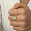 Luz&Pos Gümüş Rose Minimal Kelebek Bayan Kolye