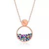 Luz&Pos ​gümüş Rose Mix Taşlı Çiğ Damlası Bayan Kolye
