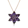 Luz&Pos Gümüş Rose Mor Lotus Çiçeği Kolye