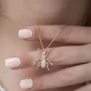 Luz&Pos Gümüş Rose Örümcek Bayan Kolye