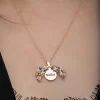 Luz&Pos Gümüş Rose Renkli Çiçek Kişiye Özel Kadın Kolye