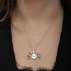 Luz&Pos Gümüş Rose Renkli Çiçek Kişiye Özel Kadın Kolye