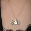 Luz&Pos Gümüş Rose Renkli Çiçek Kişiye Özel Kadın Kolye