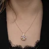 Luz&Pos Gümüş Rose Renkli Çiçek Kişiye Özel Kadın Kolye