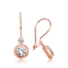Luz&Pos ​gümüş Rose Sallantılı Tek Taş Küpe