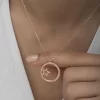 Luz&Pos Gümüş Rose Yıldız Detaylı Halka Kadın Kolye