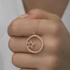 Luz&Pos Gümüş Rose Yıldız Detaylı Halka Kadın Kolye