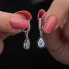 Luz&Pos Gümüş Sallantılı Damla Nazar Kadın Küpe