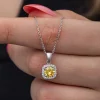 Luz&Pos Gümüş Sarı Baget Taşlı Kadın Kolye