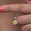 Luz&Pos Gümüş Sarı Baget Taşlı Kadın Kolye