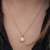 Luz&Pos Gümüş Sarı Baget Taşlı Kadın Kolye