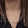 Luz&Pos Gümüş Sarı Baget Taşlı Kadın Kolye