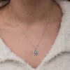 Luz&Pos Gümüş Siyah Mineli Baget Kadın Kolye