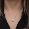 Luz&Pos ​gümüş Yıldız Baget Taşlı  Dönen Stres Kadın Kolye