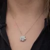 Luz&Pos ​gümüş Yıldız Baget Taşlı  Dönen Stres Kadın Kolye