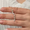 Luz&Pos Gümüş Zirkon Sıra Taşlı Kadın Kolye