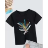 Luz&Pos Kız Çocuk Baskılı T-shirt- Siyah