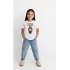 Luz&Pos Kız Labubu Çocuk Baskılı T-shirt - Beyaz