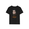 Luz&Pos Kız Labubu Çocuk Baskılı T-shirt - Siyah