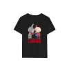 Luz&Pos Kız Labubu Çocuk Baskılı T-shirt - Siyah