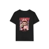 Luz&Pos Kız Labubu Çocuk Baskılı T-shirt - Siyah