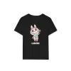 Luz&Pos Kız Labubu Çocuk Baskılı T-shirt - Siyah