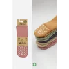 Luz&Pos Tekli Kaymaz Mix Havlu Külotlu Çorap  Pudra