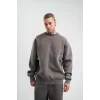 Luz&Pos Unisex Uzun Kol Bisiklet Yaka Yıkamalı Sweatshirt - Füme