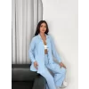 Luz&Pos Yakalı Düğmeli Uzun Kollu Gömlek Pantolon İkili Takım - Bebek Mavisi