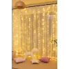 Lw-7 300 Ledli 10 Sarkıt Perde Led Işık, 8 Modlu Uzaktan Kumandalı, 3x3 Metre Peri Telli Led
