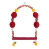 Markapet Tünekli Bordo Kadife Boncuklu Kuş Salıncağı 10-16 cm
