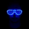Mavi Led Işıklı Parti Gözlüğü - Neon Glow Şerit Gözlük 3 Modlu