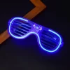 Mavi Led Işıklı Parti Gözlüğü - Neon Glow Şerit Gözlük 3 Modlu